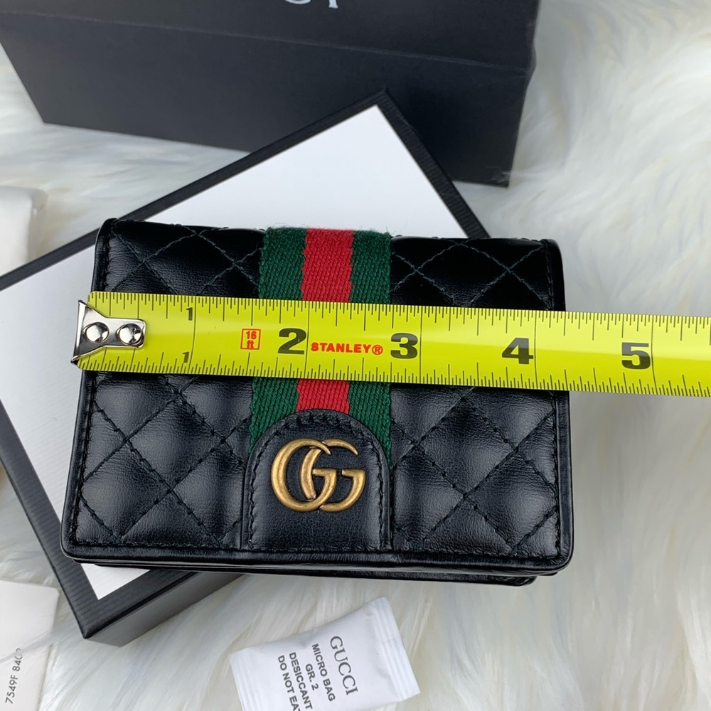 Gucci Trapuntata Leather Flap Card Case Wallet - Picture 11 of 13